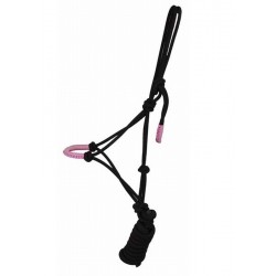 Rope Halter black and pink - aSmilinghorse.com