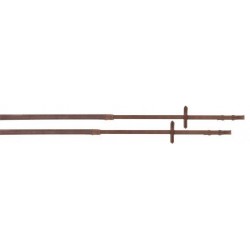 TdeT Paris Reins 16 mm Brown Leather Rubber Grip